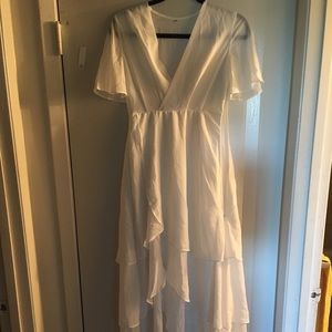 Cute light airy white midi dress size m